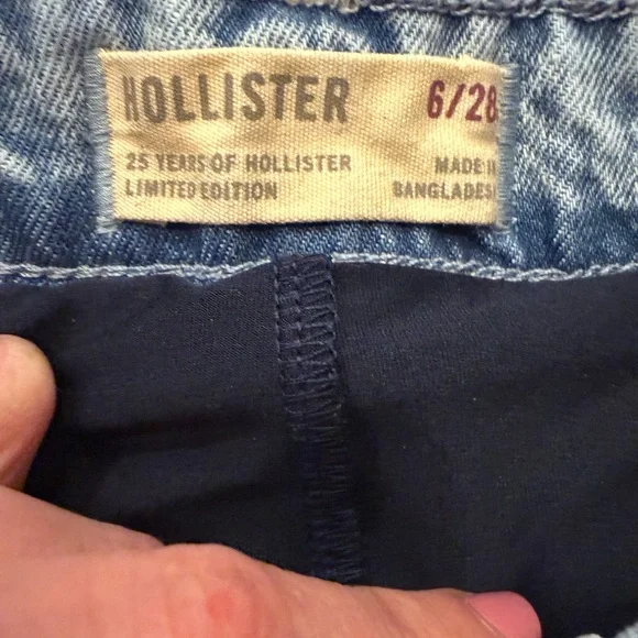 Y2K Hollister Low Rise Blue Denim Mini Skirt With Shorts Underneath 6/28 - Picture 5 of 8